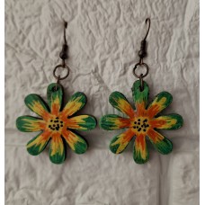 Обици "Цветя" дървени